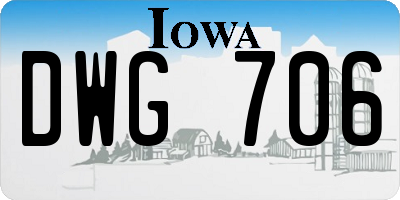 IA license plate DWG706