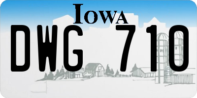 IA license plate DWG710