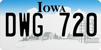 IA license plate DWG720