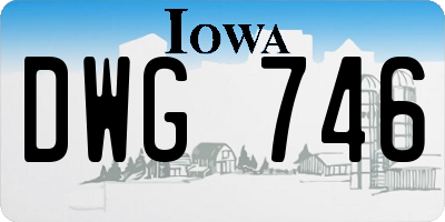 IA license plate DWG746