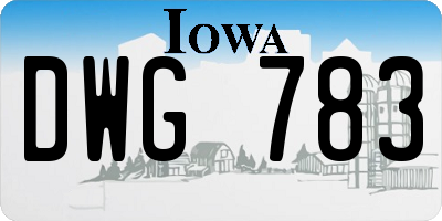 IA license plate DWG783
