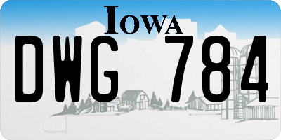 IA license plate DWG784