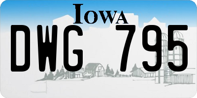 IA license plate DWG795