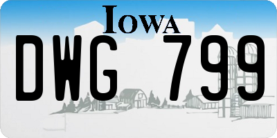 IA license plate DWG799