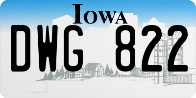 IA license plate DWG822