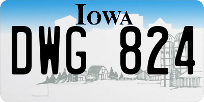 IA license plate DWG824