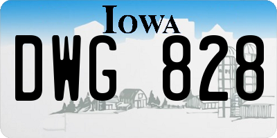 IA license plate DWG828