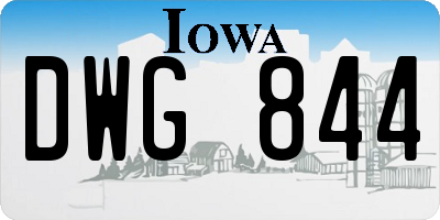 IA license plate DWG844
