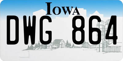 IA license plate DWG864