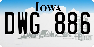 IA license plate DWG886