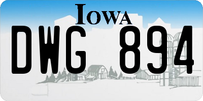 IA license plate DWG894