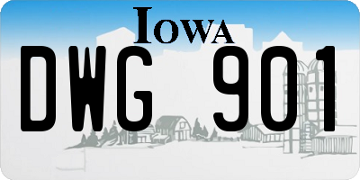 IA license plate DWG901