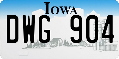 IA license plate DWG904