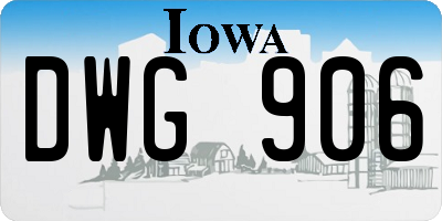 IA license plate DWG906