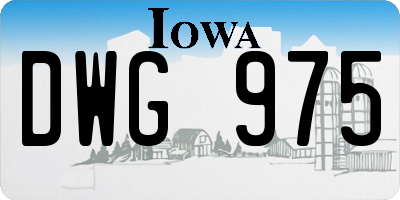 IA license plate DWG975