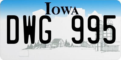 IA license plate DWG995