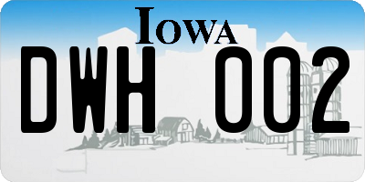 IA license plate DWH002