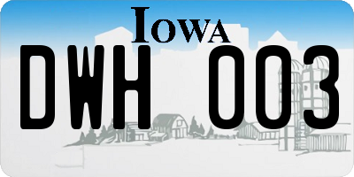 IA license plate DWH003