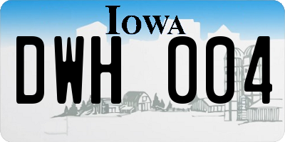 IA license plate DWH004