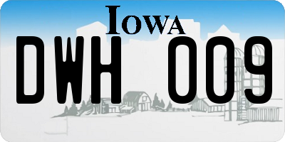 IA license plate DWH009