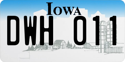 IA license plate DWH011