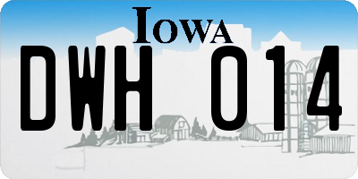 IA license plate DWH014