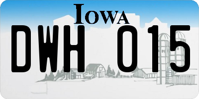 IA license plate DWH015