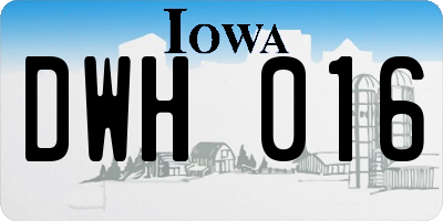 IA license plate DWH016