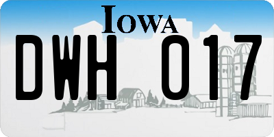 IA license plate DWH017