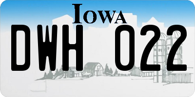 IA license plate DWH022