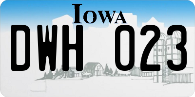 IA license plate DWH023