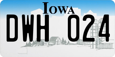 IA license plate DWH024