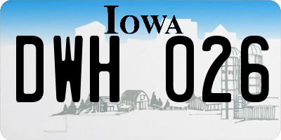 IA license plate DWH026