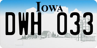 IA license plate DWH033