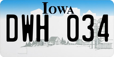 IA license plate DWH034