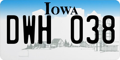 IA license plate DWH038