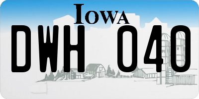 IA license plate DWH040