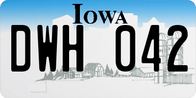IA license plate DWH042