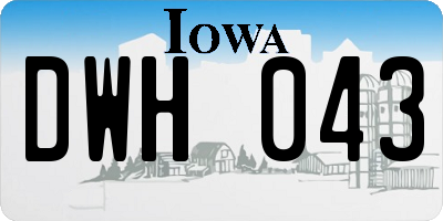 IA license plate DWH043