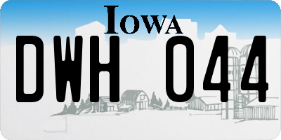 IA license plate DWH044