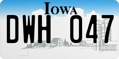 IA license plate DWH047