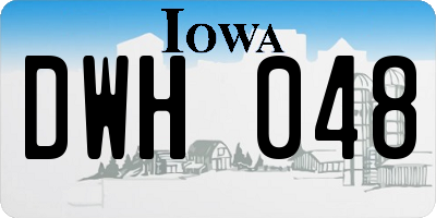 IA license plate DWH048