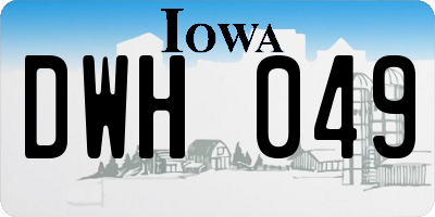IA license plate DWH049