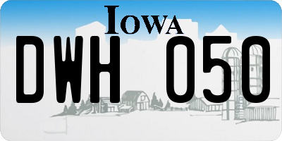IA license plate DWH050