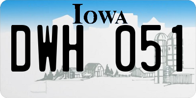 IA license plate DWH051