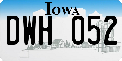 IA license plate DWH052