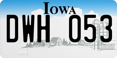 IA license plate DWH053