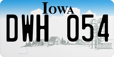 IA license plate DWH054