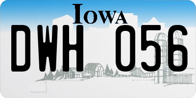 IA license plate DWH056