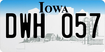 IA license plate DWH057